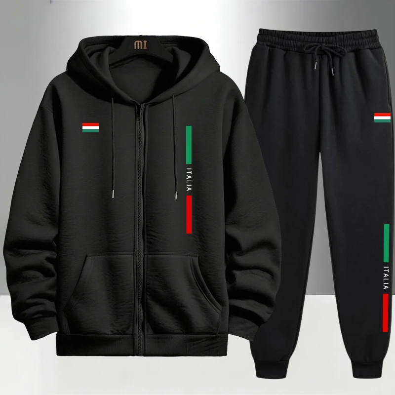 Mens Fashion Urban - 이탈리아 패션 남성 세트 지퍼 아우터웨어