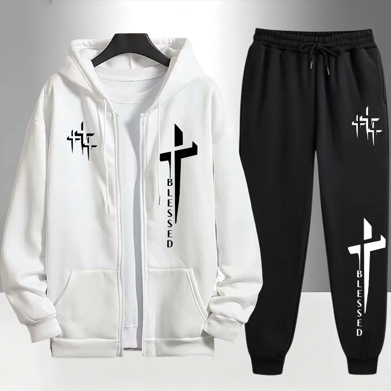 Mens Fashion Urban - 도시적인 캐주얼 패션 후드티 아우터웨어 세트
