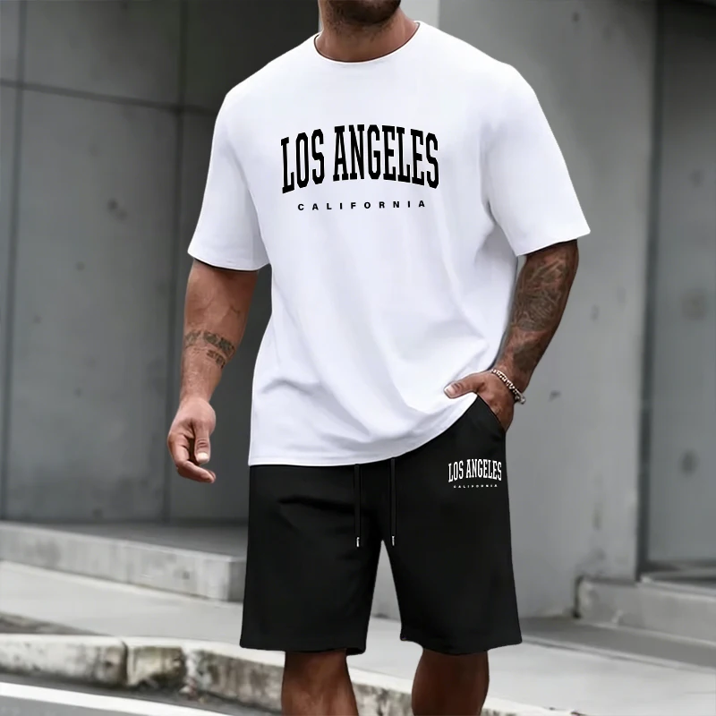 Quality Men'S Fashion - 남성 트레이닝복 반팔 상의와 무릎 길이