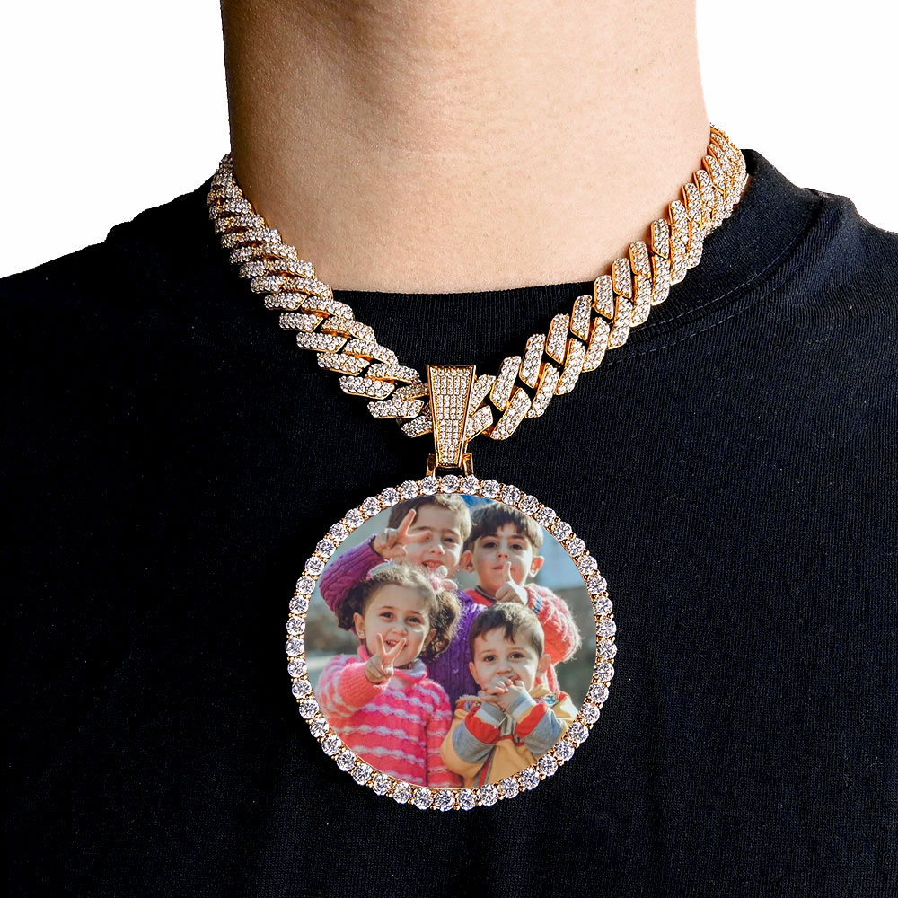 Men'S Fashion Gold Chain - 사용자 정의 만든 큰 사진 메달