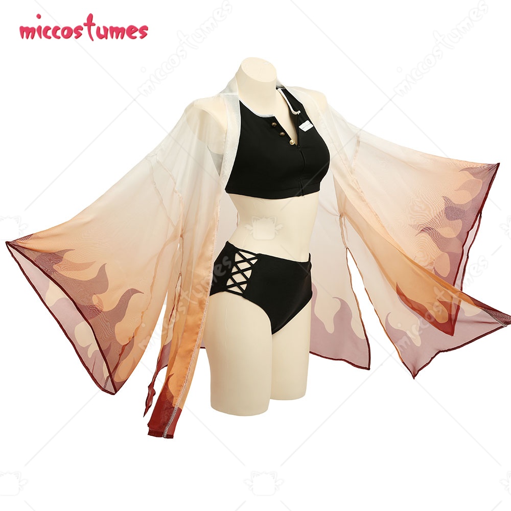 Formal Waistcoat Vest - HAIKYUU 여성용 불꽃 무늬 수영복 그라데이션