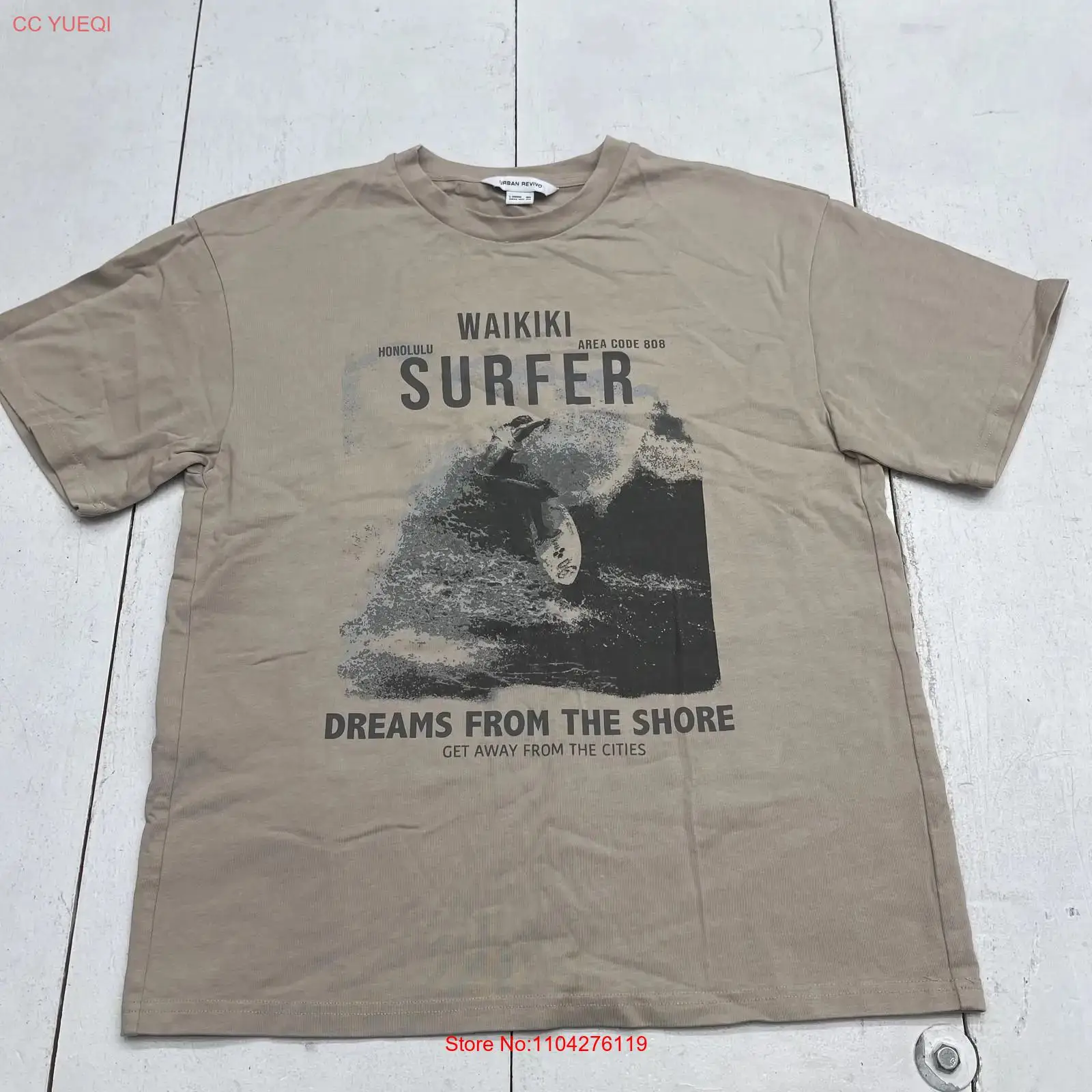 Mens Fashion Urban - URBAN REVIVO Waikiki Surfer T 셔츠