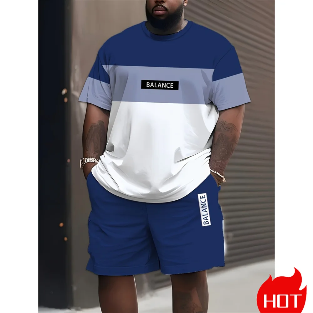 Men'S Fashion Plus - 남성 플러스 사이즈 티셔츠 세트 여름