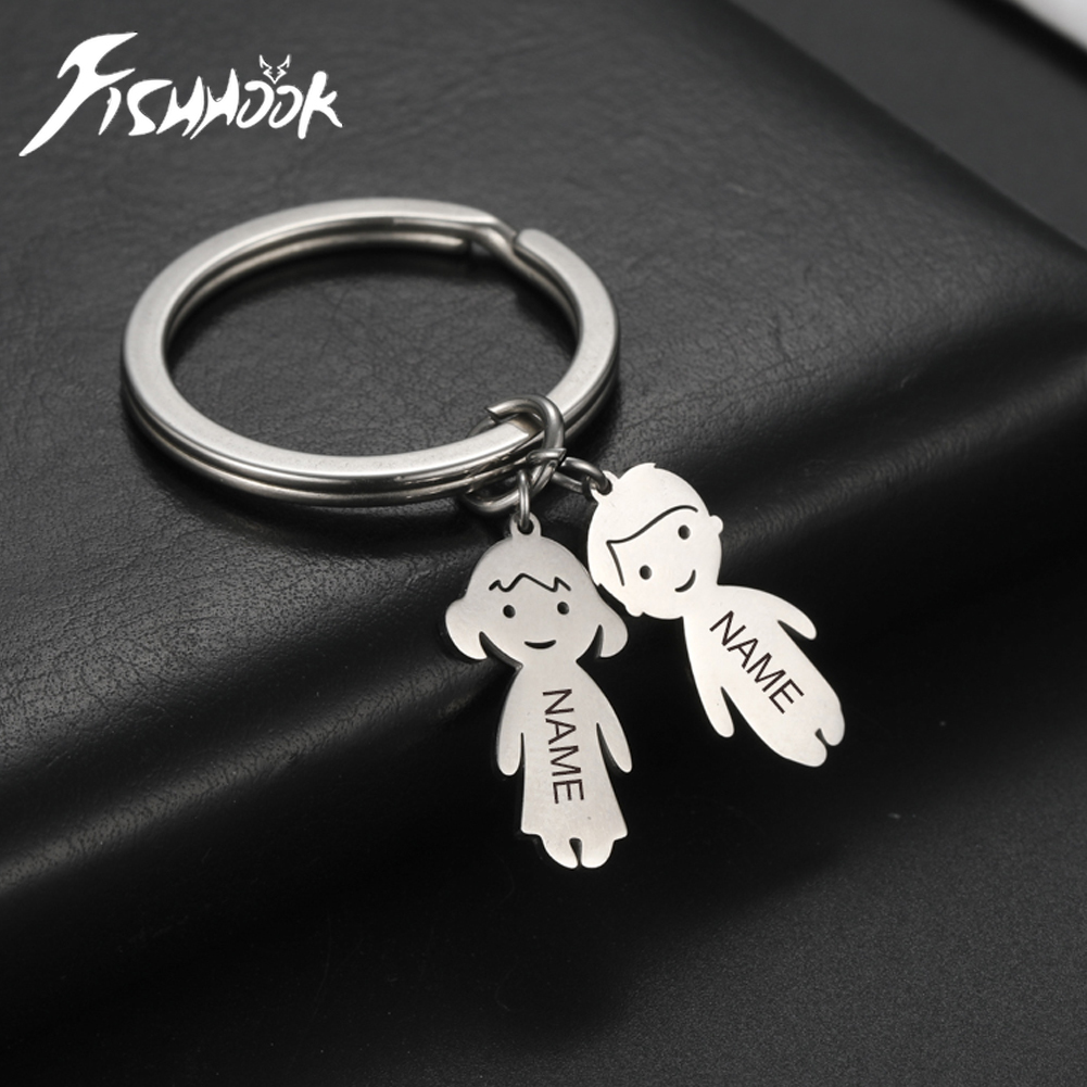 Men'S Fashion Gold Chain - 개인 맞춤형 키체인, 이름 새겨진 키체인,