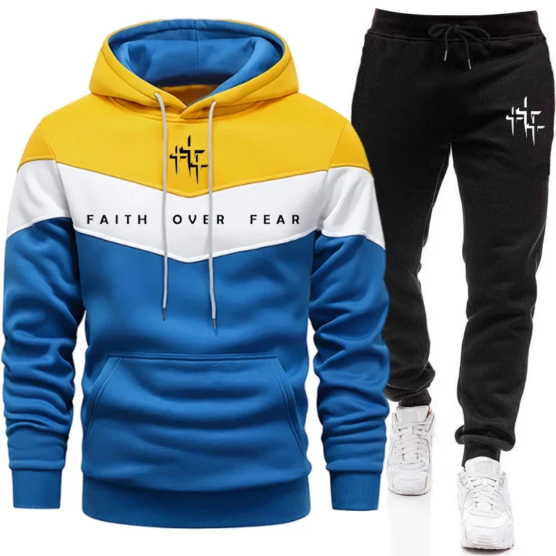 Faith Over Fear 남성용 트랙수트 후드 티셔 - Mens Fashion Urban 리뷰 및 가격