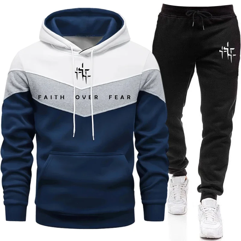 Faith Over Fear 남성용 트랙수트 후드 티셔 - Mens Fashion Urban 리뷰 및 가격