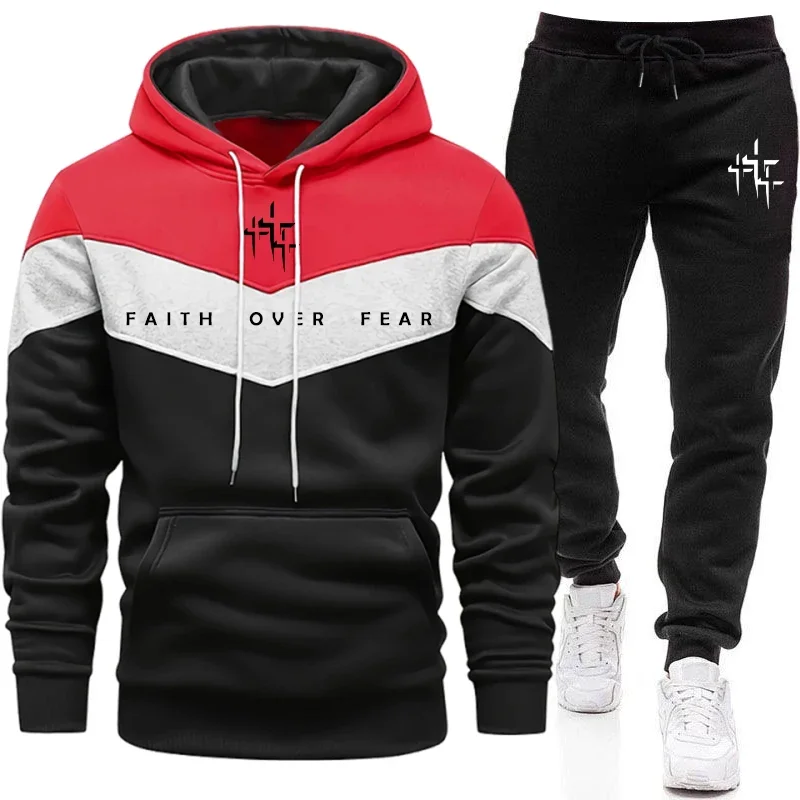 Faith Over Fear 남성용 트랙수트 후드 티셔 - Mens Fashion Urban 리뷰 및 가격