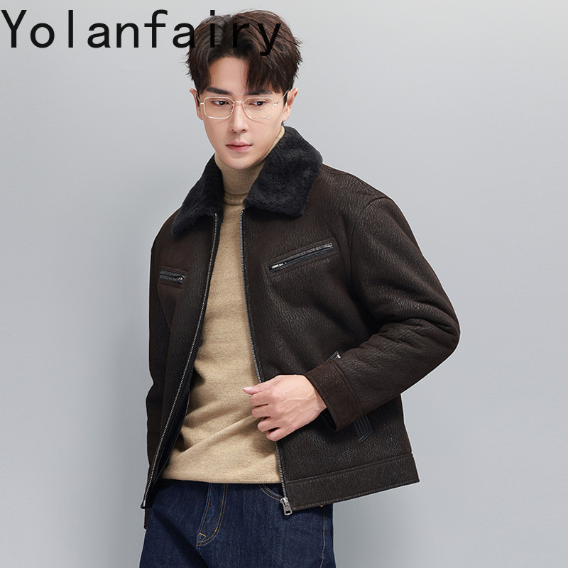 YOLANFAIRY 빈티지 패션 천연 모피 코트 남자  - Men'S Fashion Zipper Jacket 리뷰 및 가격