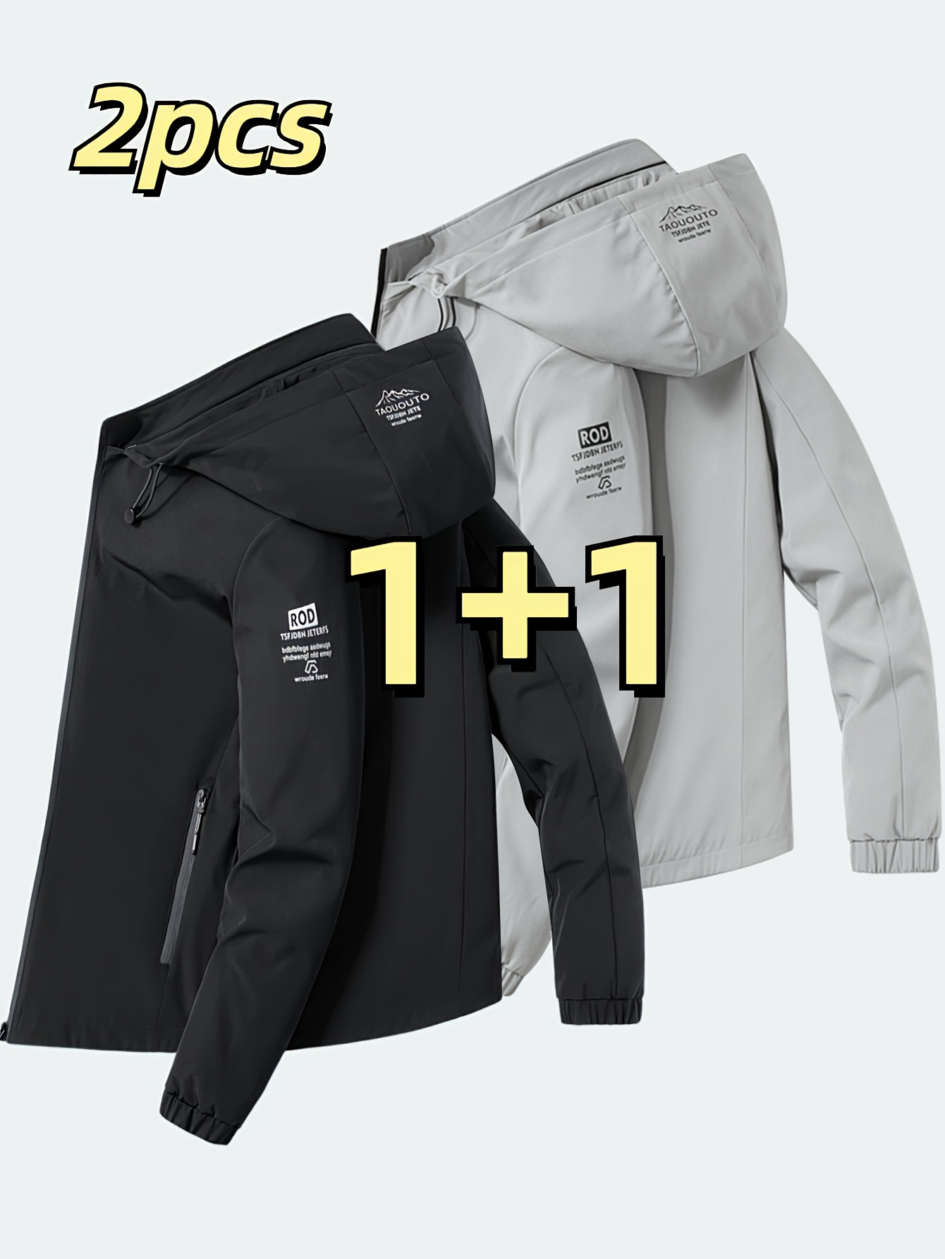 투피스 패셔너블한 남성용 방풍 후드 재킷 - 캐주얼 트 - Men'S Fashion Zipper Jacket 리뷰 및 가격