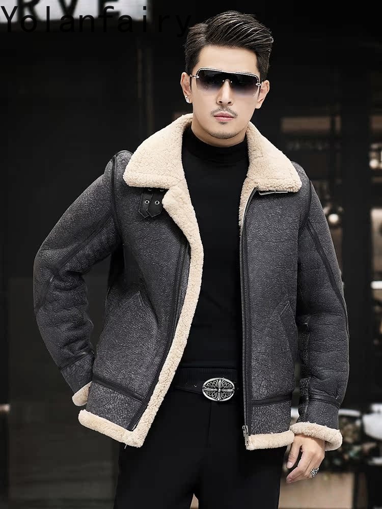 YOLANFAIRY 남성용 진짜 가죽 재킷 겨울 따뜻한 - Men'S Fashion Zipper Jacket 리뷰 및 가격