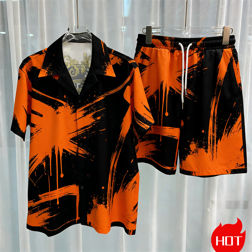 디지털 프린트 남성 세트 패션 투피스 반바지 세트 고품 - Men'S Fashion Outfits 리뷰 및 가격