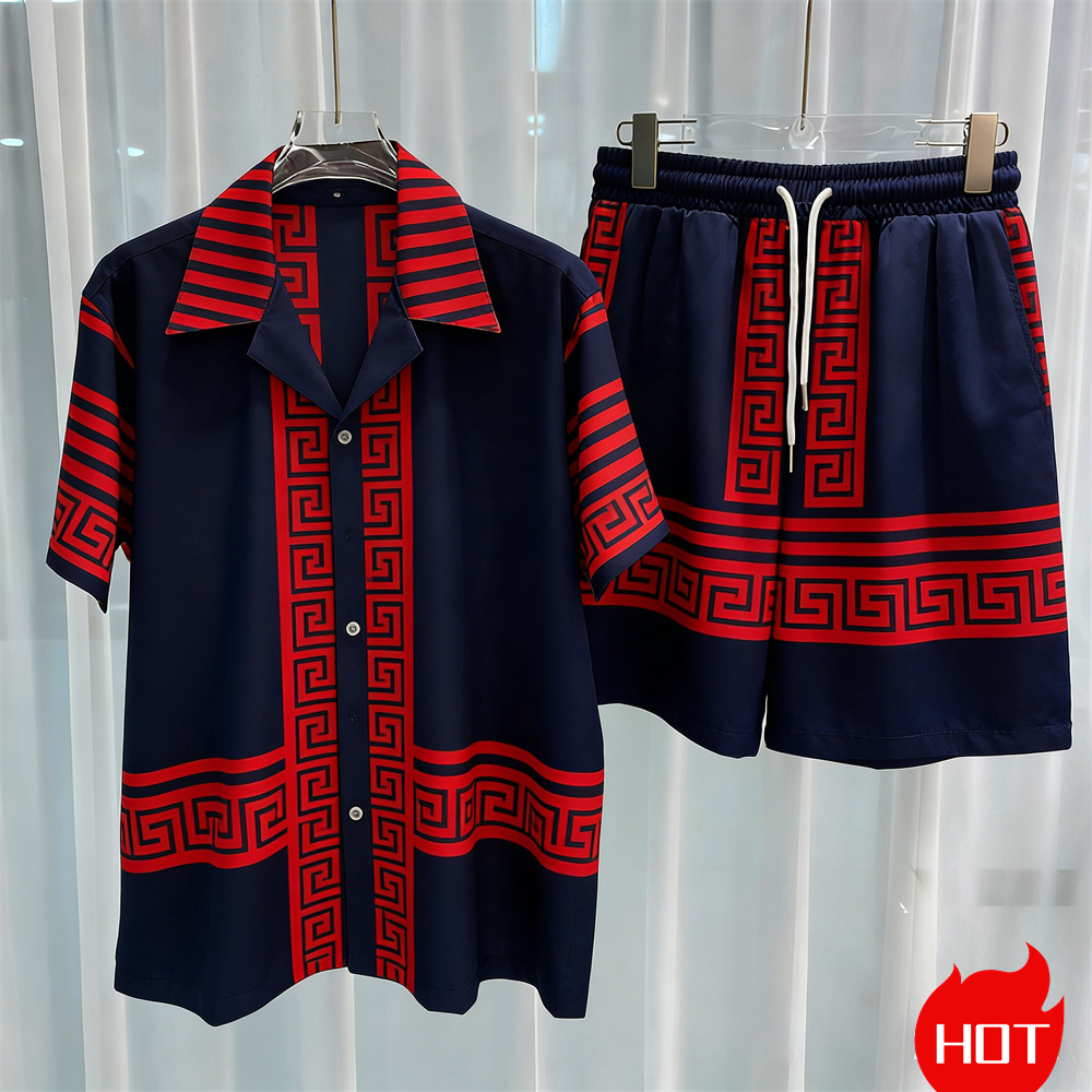 디지털 프린트 남성 세트 패션 투피스 반바지 세트 고품 - Men'S Fashion Outfits 리뷰 및 가격