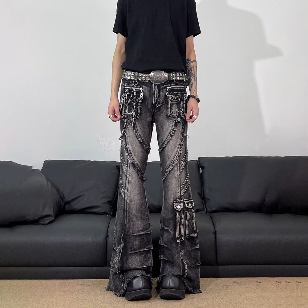 남성 태슬 포켓 장식 Y2K 청바지 스트리트웨어 패션  - Men'S Fashion Jeans And Boots 리뷰 및 가격