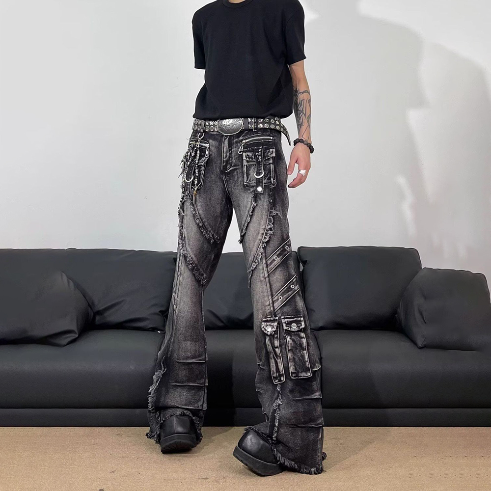 남성 태슬 포켓 장식 Y2K 청바지 스트리트웨어 패션  - Men'S Fashion Jeans And Boots 리뷰 및 가격