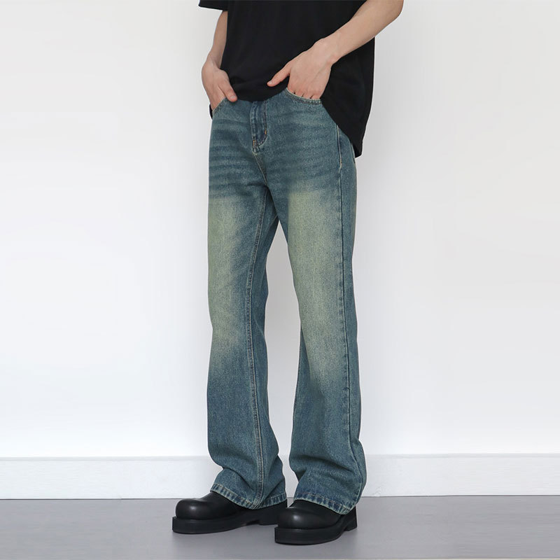 빈티지 패션 아메리칸 스타일 남성 스트레이트 레트로 블 - Men'S Fashion Jeans And Boots 리뷰 및 가격