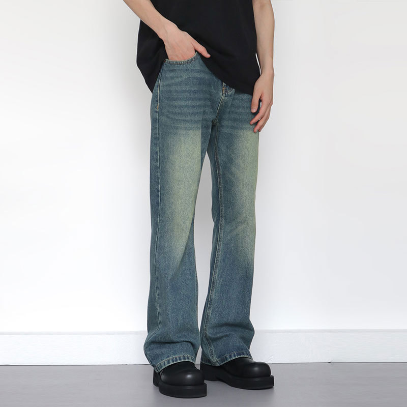 빈티지 패션 아메리칸 스타일 남성 스트레이트 레트로 블 - Men'S Fashion Jeans And Boots 리뷰 및 가격