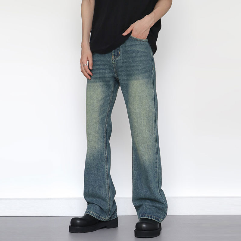빈티지 패션 아메리칸 스타일 남성 스트레이트 레트로 블 - Men'S Fashion Jeans And Boots 리뷰 및 가격