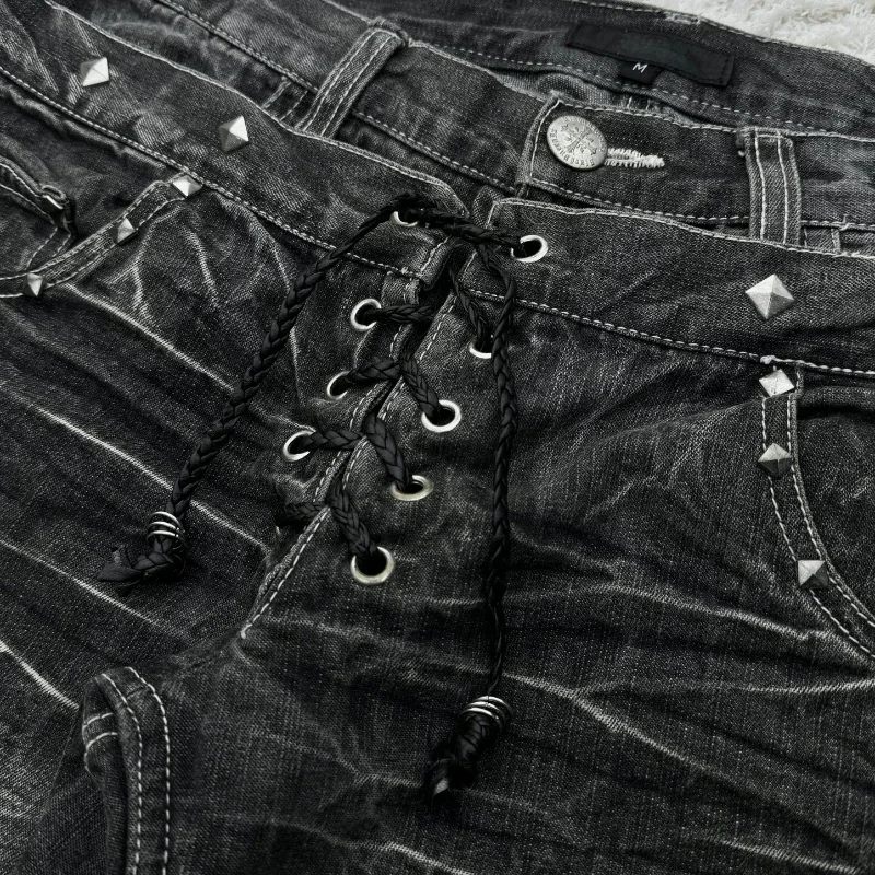 패셔너블한 하이 스트리트 더블 웨이스트 레이스업 마이크 - Men'S Fashion Jeans And Boots 리뷰 및 가격
