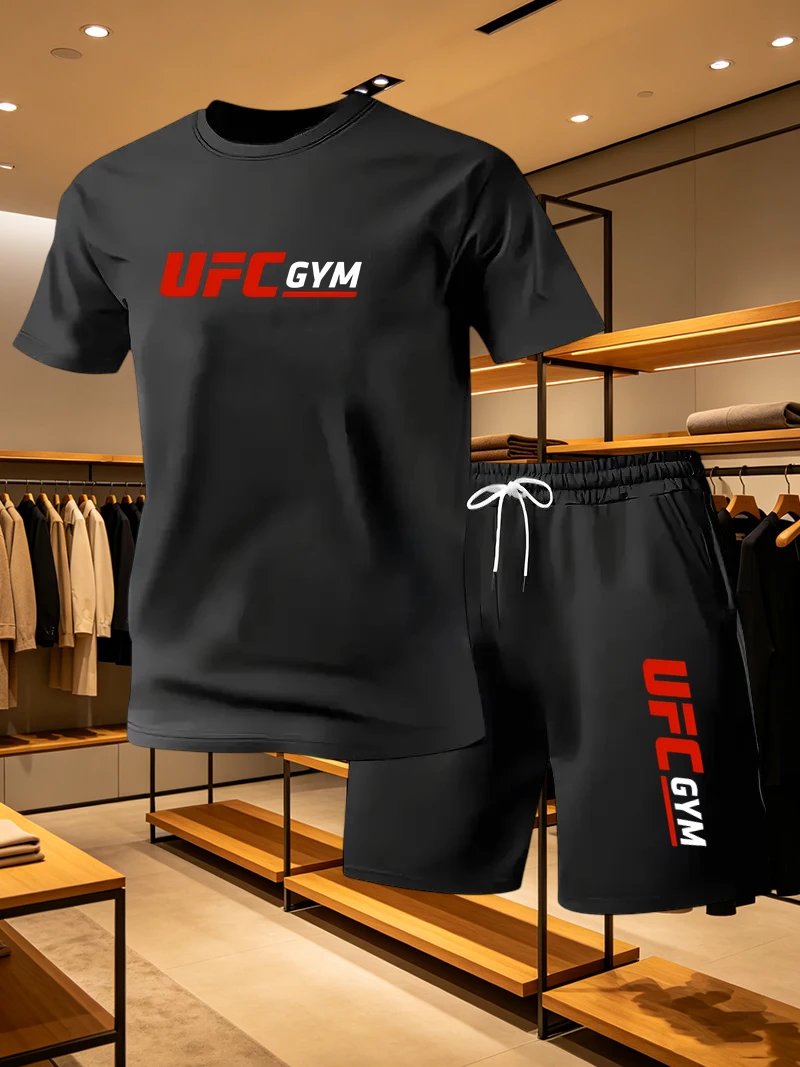 남성 패션 티셔츠 반바지 UFC 캐주얼 세트 여름 스포 - Quality Men'S Fashion 리뷰 및 가격