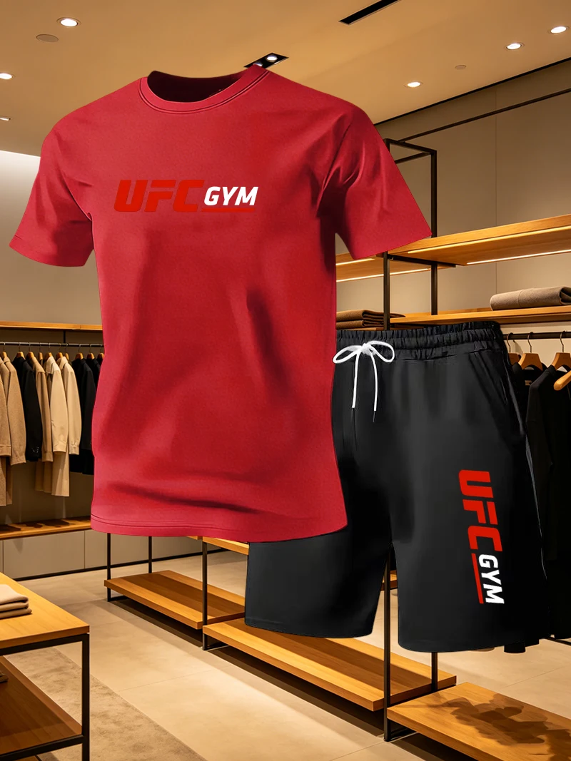 남성 패션 티셔츠 반바지 UFC 캐주얼 세트 여름 스포 - Quality Men'S Fashion 리뷰 및 가격