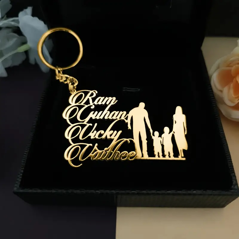 맞춤형 가족 이름 키체인, 스테인레스 스틸, 맞춤형 명 - Men'S Fashion Gold Chain 리뷰 및 가격