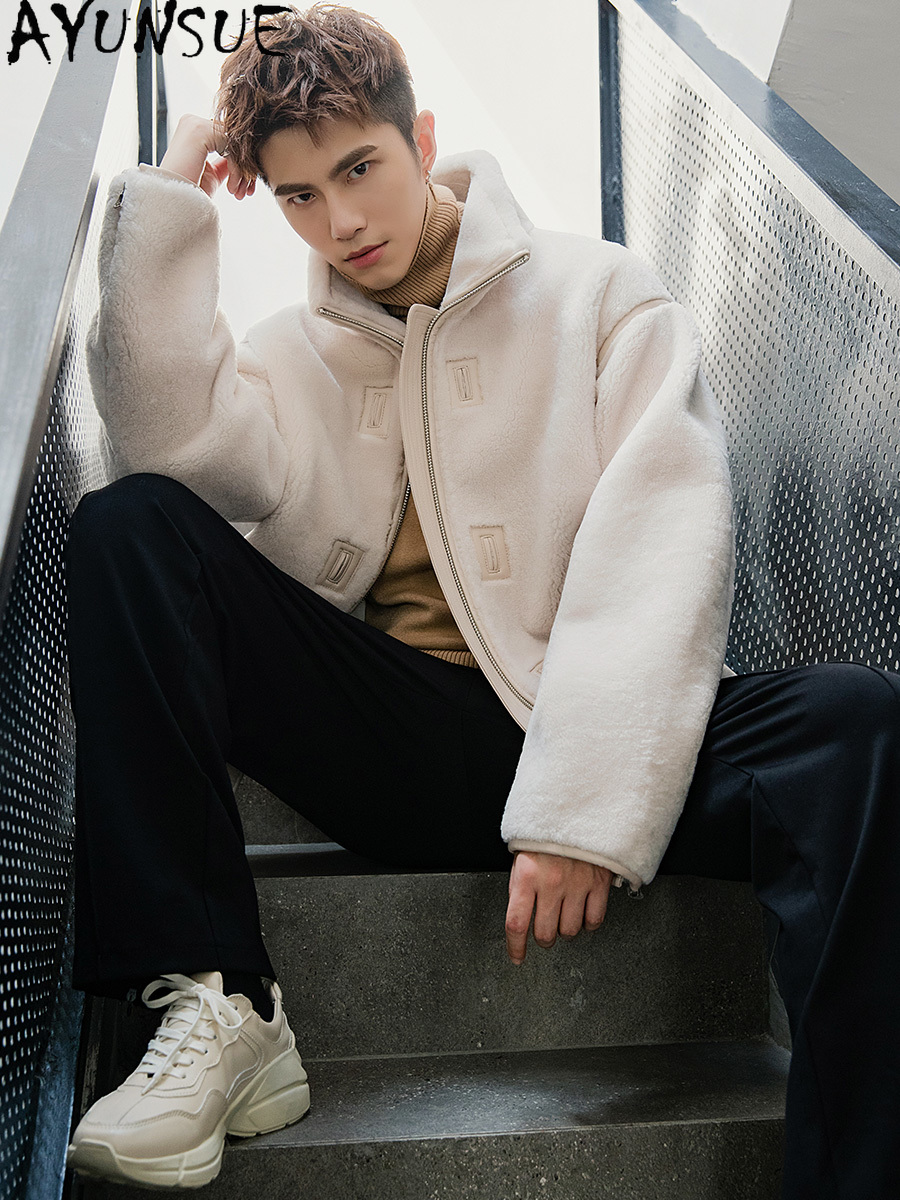 AYUNSUE 천연 메리노 양 Shearling 자켓  - Men'S Fashion Zipper Jacket 리뷰 및 가격