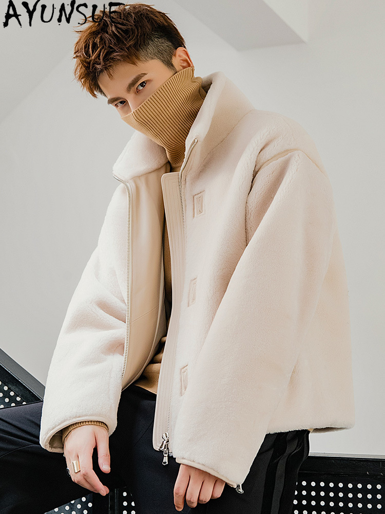 AYUNSUE 천연 메리노 양 Shearling 자켓  - Men'S Fashion Zipper Jacket 리뷰 및 가격