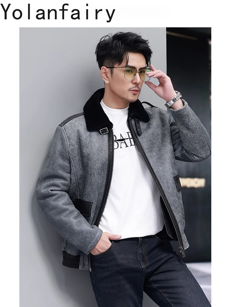 YOLANFAIRY 짧은 천연 모피 코트 남자 패션 정 - Men'S Fashion Zipper Jacket 리뷰 및 가격