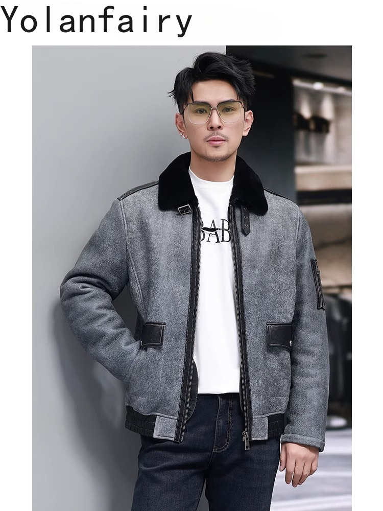 YOLANFAIRY 짧은 천연 모피 코트 남자 패션 정 - Men'S Fashion Zipper Jacket 리뷰 및 가격