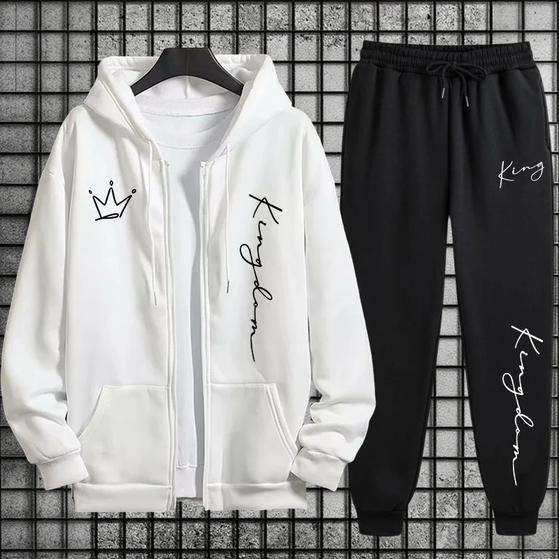 킹 레터 프린트 후드티와 스웨트팬츠 남성 세트 가을 겨 - Quality Men'S Fashion 리뷰 및 가격