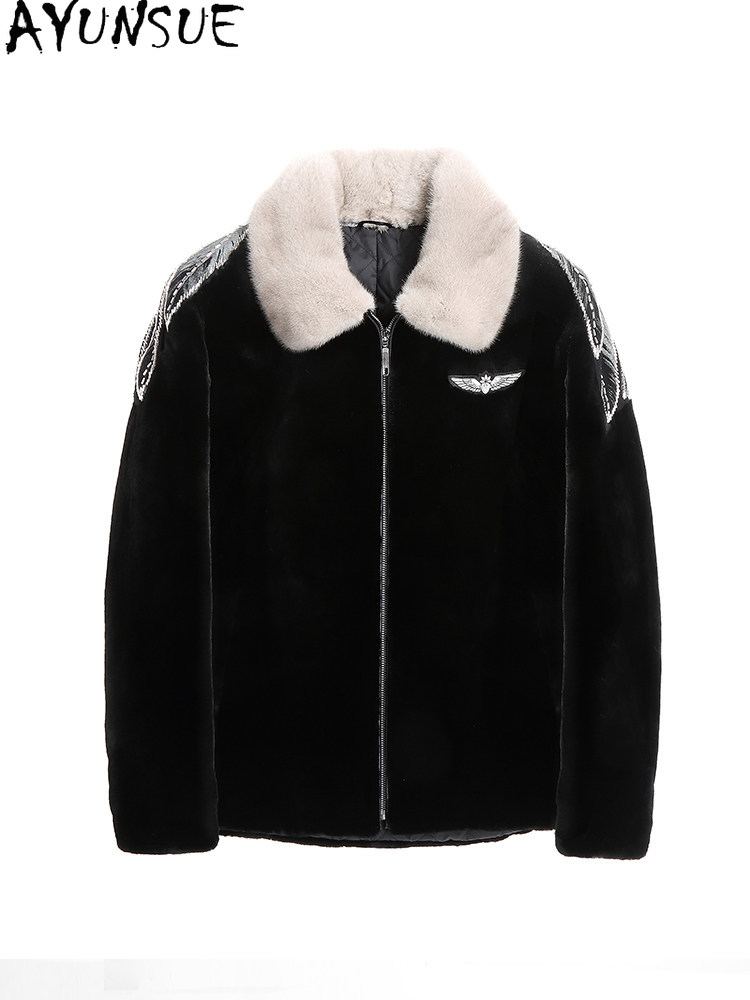 AYUSNUE 천연 밍크 코트 남성 고급 의류 패션 겨 - Men'S Fashion Zipper Jacket 리뷰 및 가격