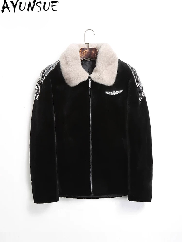 AYUSNUE 천연 밍크 코트 남성 고급 의류 패션 겨 - Men'S Fashion Zipper Jacket 리뷰 및 가격