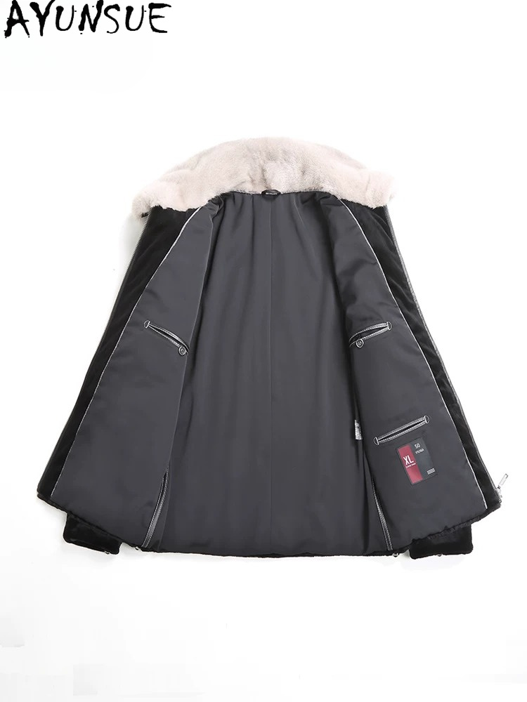 AYUSNUE 천연 밍크 코트 남성 고급 의류 패션 겨 - Men'S Fashion Zipper Jacket 리뷰 및 가격