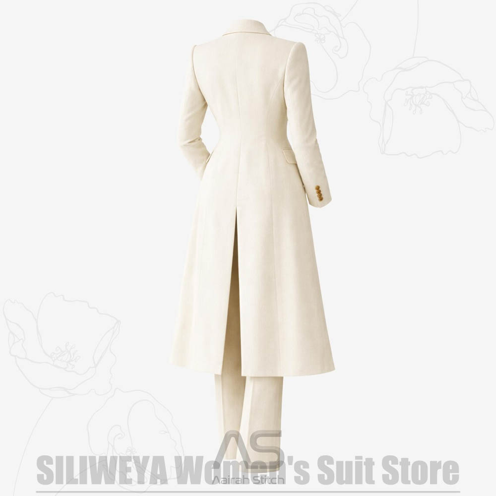 여성 정장 3피스 더블 브레스티드 롱 코트 베스트 팬츠 - Formal Waistcoat Vest 리뷰 및 가격