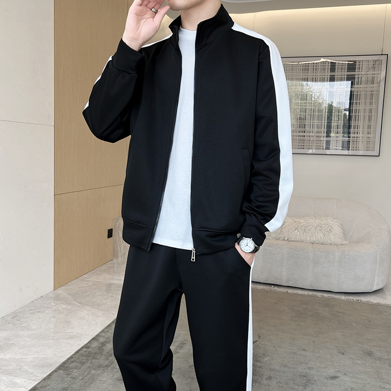 가을 남성 트레이닝복 캐주얼 조거 패치워크 스포츠웨어  - Men'S Fashion Zipper Jacket 리뷰 및 가격