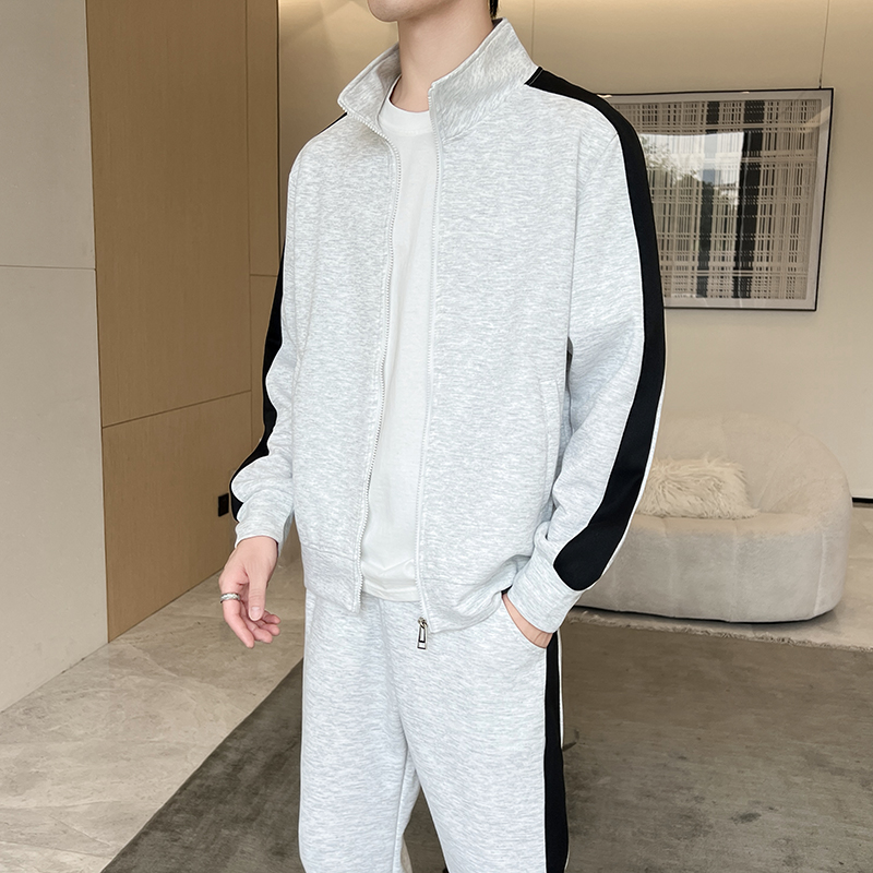 가을 남성 트레이닝복 캐주얼 조거 패치워크 스포츠웨어  - Men'S Fashion Zipper Jacket 리뷰 및 가격