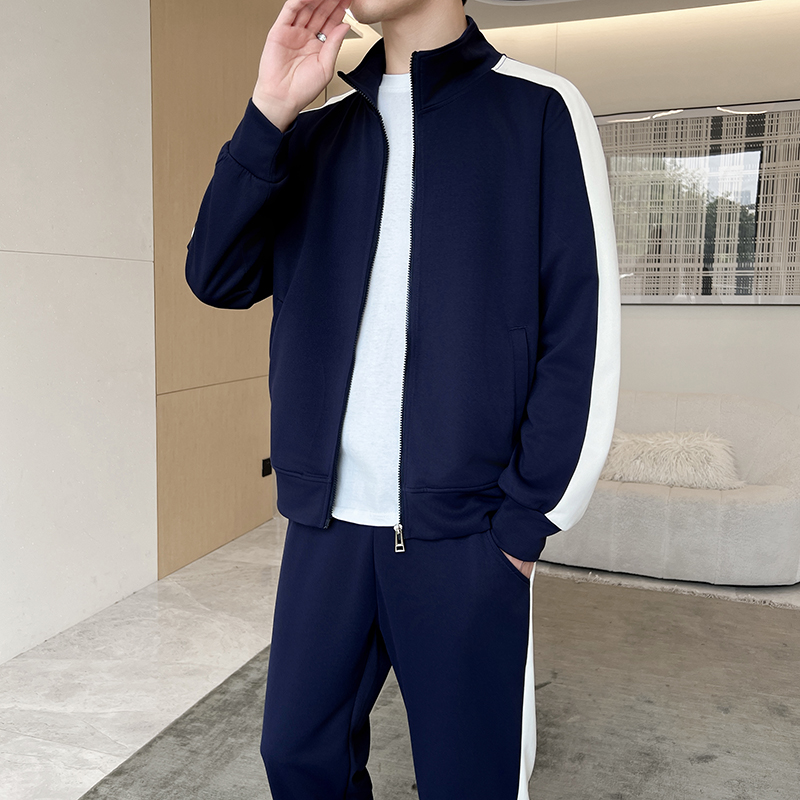 가을 남성 트레이닝복 캐주얼 조거 패치워크 스포츠웨어  - Men'S Fashion Zipper Jacket 리뷰 및 가격