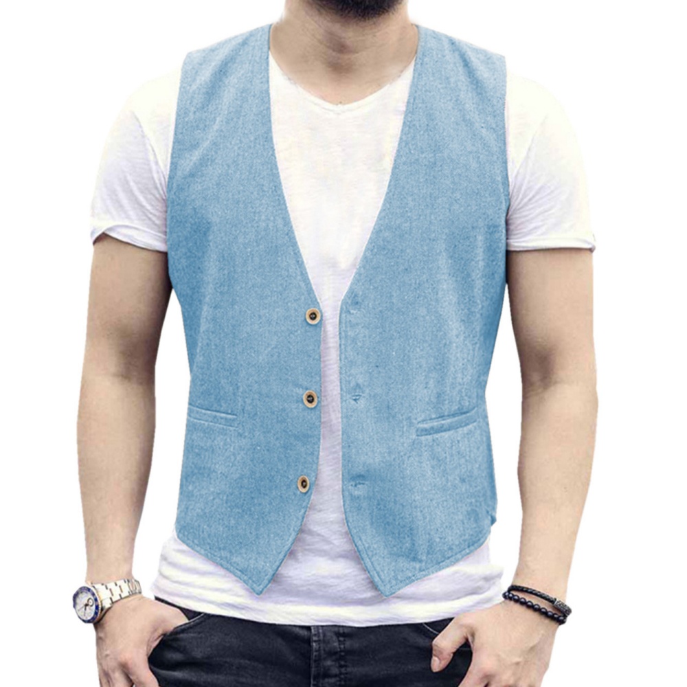 V넥 남성 린넨 조끼 싱글 브레스티드 빈티지 리얼 포켓 - Formal Waistcoat Vest 리뷰 및 가격