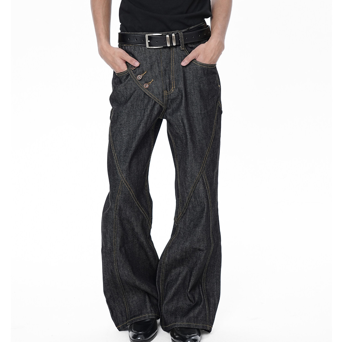 하이 스트리트 언밸런스 패션 청바지 남성 빈티지 힙합  - Men'S Fashion Jeans And Boots 리뷰 및 가격