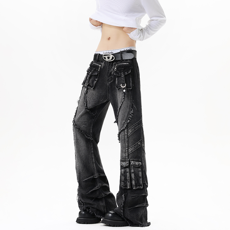 남성 맞춤형 스트리트 청바지 지퍼 패치 워크 프레이 디 - Men'S Fashion Jeans And Boots 리뷰 및 가격