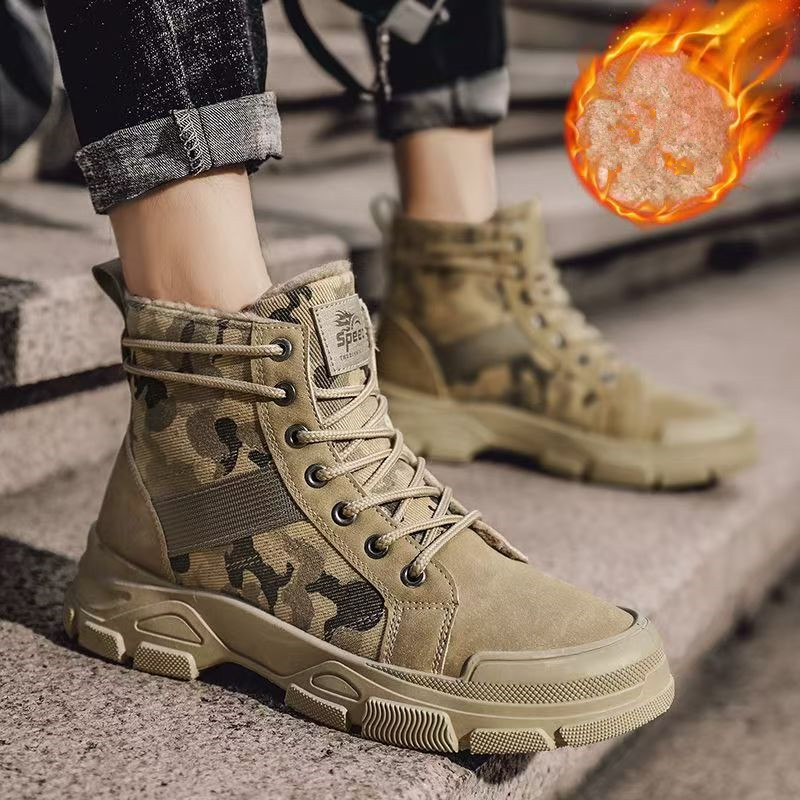 2025 겨울 카모플라주 보온 두꺼운 밑창 남성 부츠, - Men'S Fashion Jeans And Boots 리뷰 및 가격