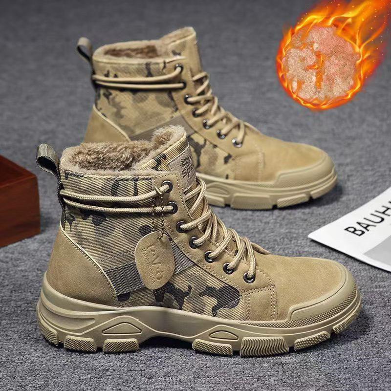 2025 겨울 카모플라주 보온 두꺼운 밑창 남성 부츠, - Men'S Fashion Jeans And Boots 리뷰 및 가격