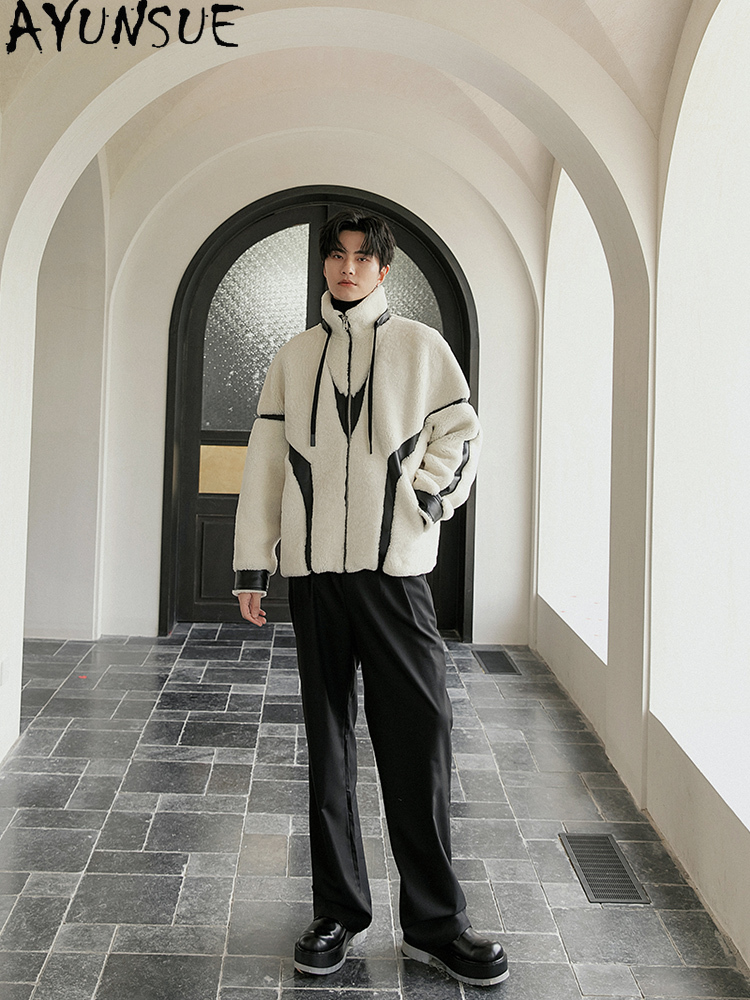 AYUNSUE 럭셔리 천연 모피 코트 남자 패션 짧은  - Men'S Fashion Zipper Jacket 리뷰 및 가격
