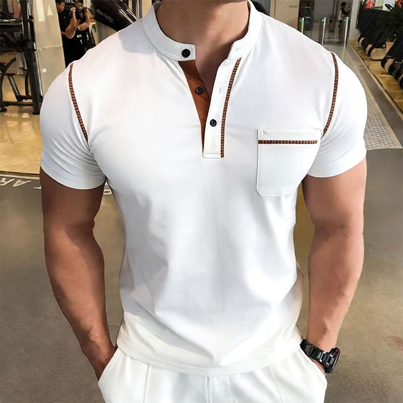 새로운 여름 남성용 헨리 칼라 반팔 골프 폴로 셔츠 개 - Men'S Fashion And Style 리뷰 및 가격