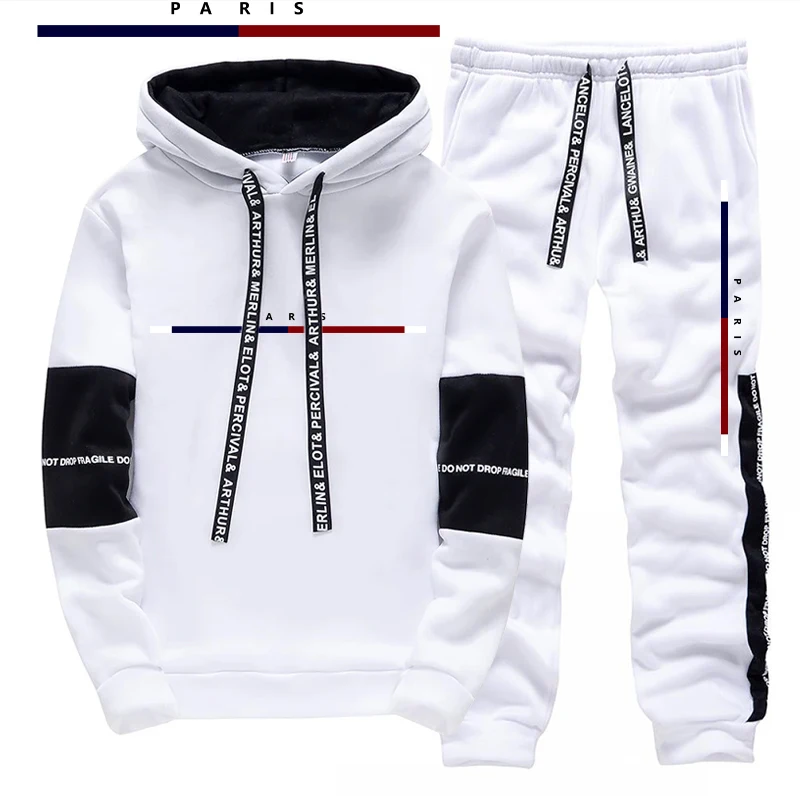 파리 패션 프린트 남성 세트/후드티/바지 가을 데일리  - Mens Fashion Urban 리뷰 및 가격